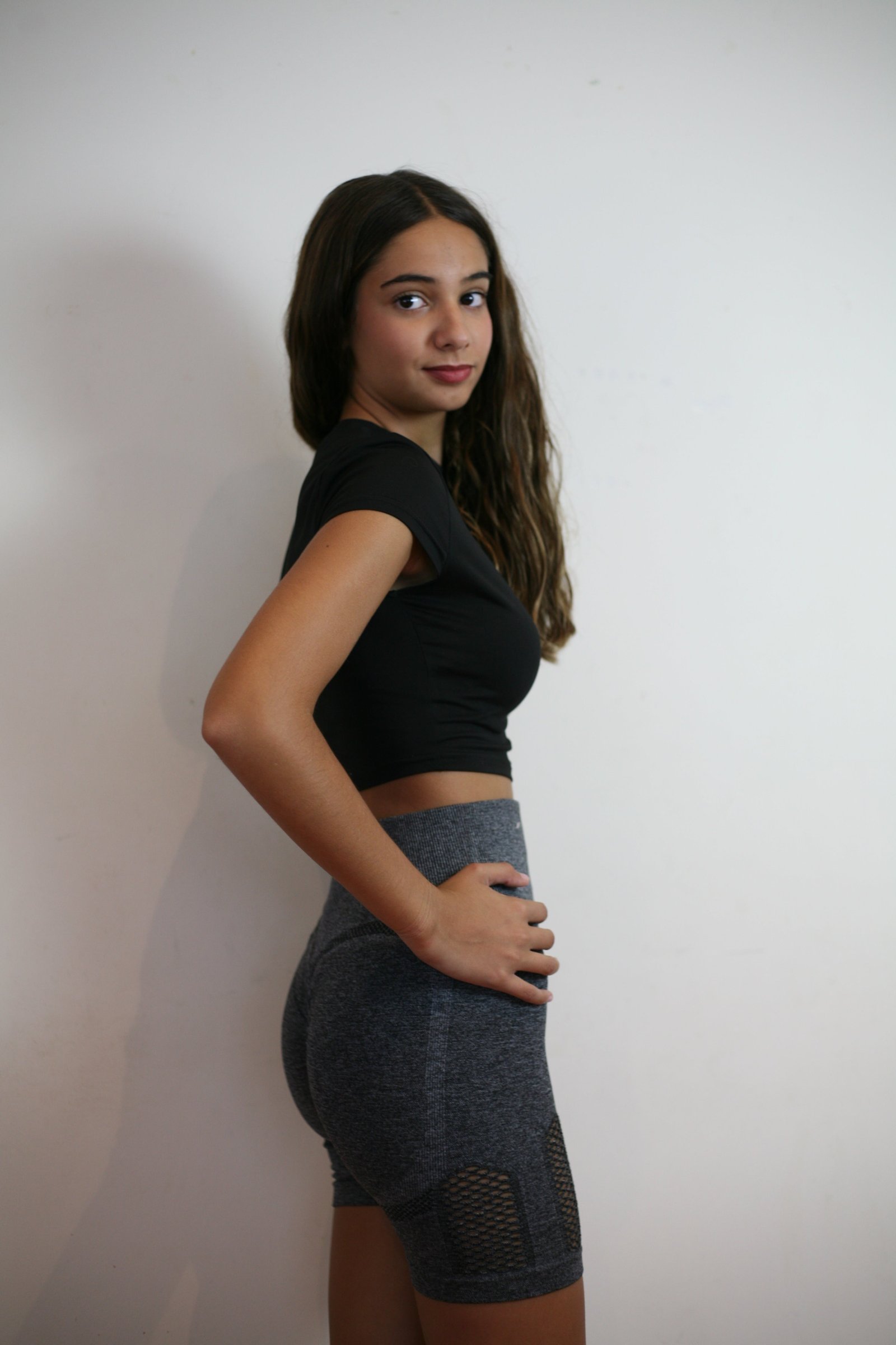 Leggins Push Up Corto Calado Gris Oscuro - Imagen 5