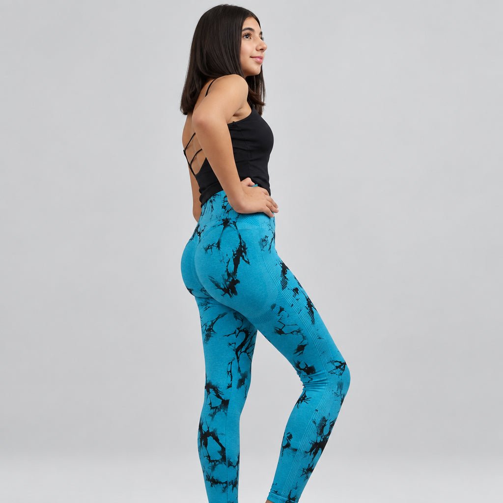 Leggins Push Up Tie-Dye Azul Turquesa - Imagen 2