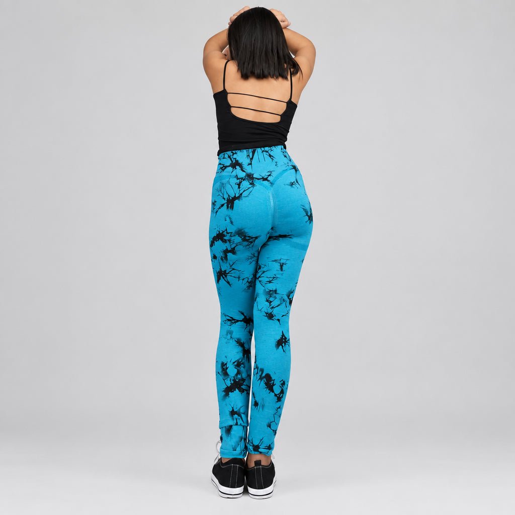 Leggins Push Up Tie-Dye Azul Turquesa - Imagen 3