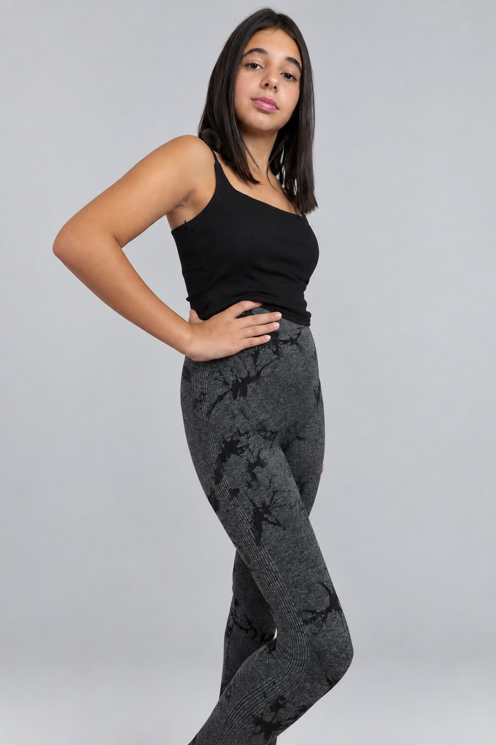 Leggins Push Up Tie-Dye Gris Oscuro - Imagen 4