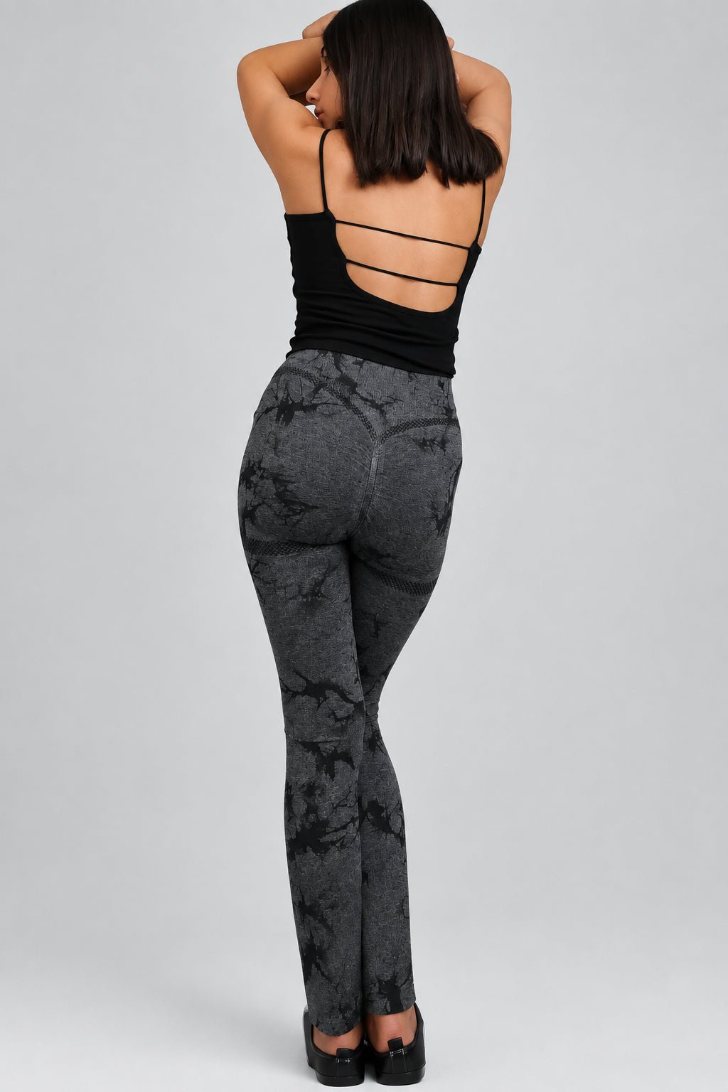 Leggins Push Up Tie-Dye Gris Oscuro - Imagen 3