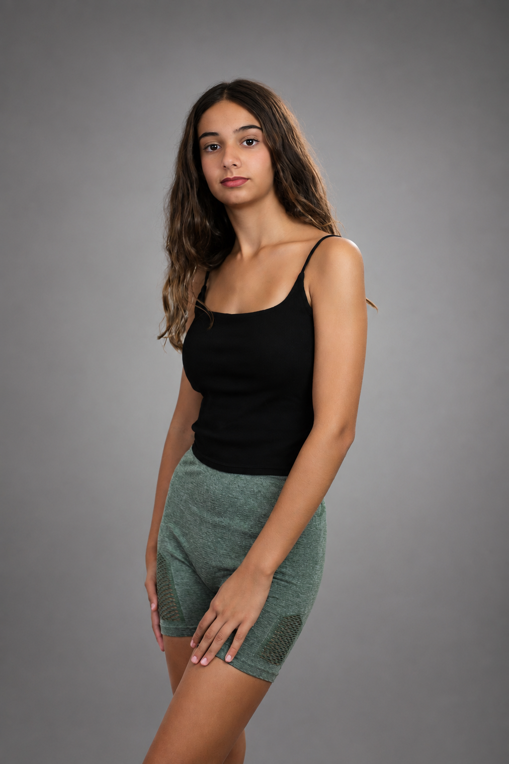 Leggins Push Up Corto Calado Verde - Imagen 3