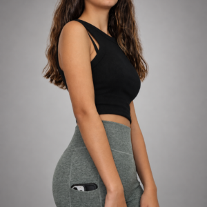 Leggings Deportivos Verde Claro con Bolsillo para el Móvil