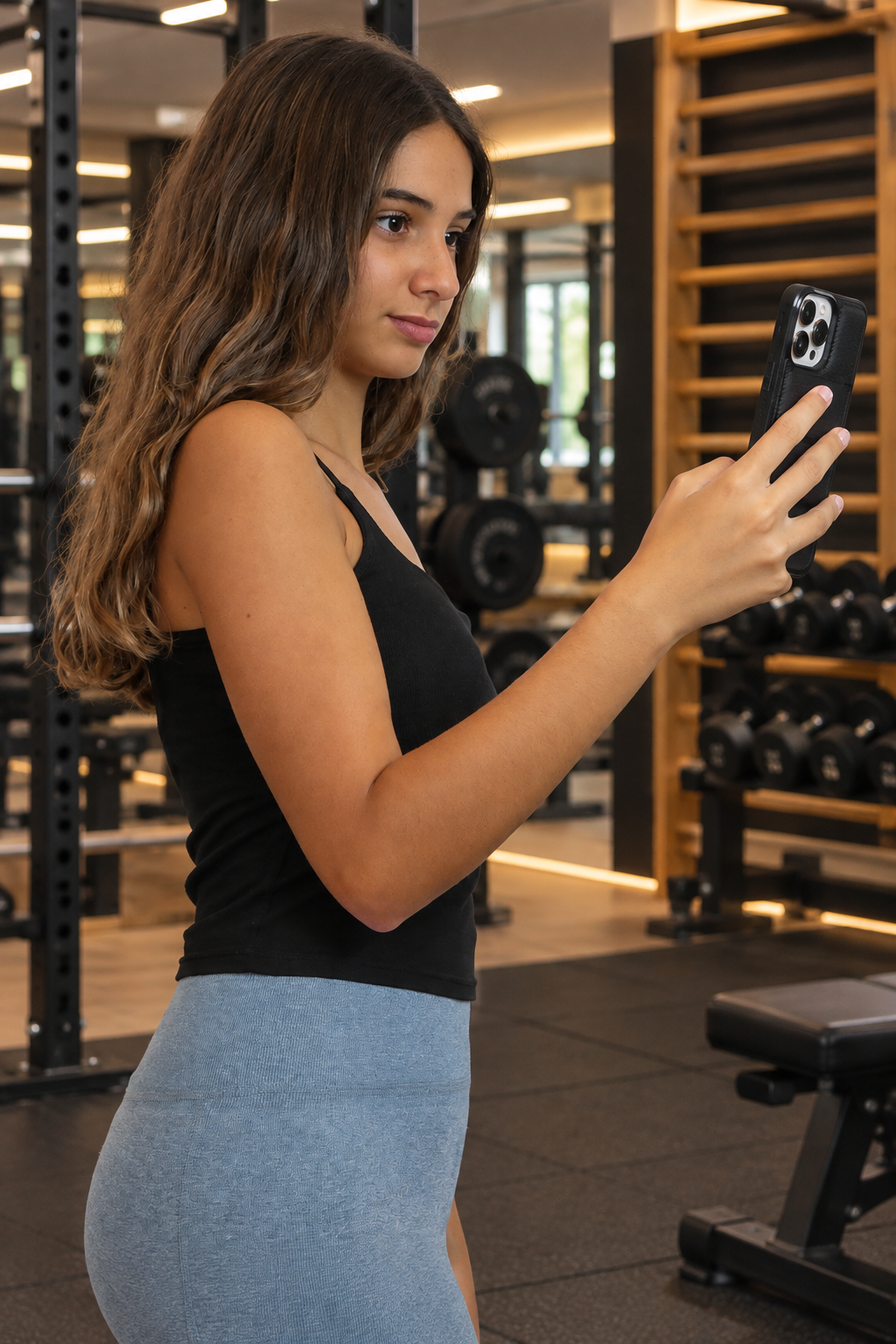 Leggings Deportivos Gris con Bolsillo para el Móvil - Imagen 4