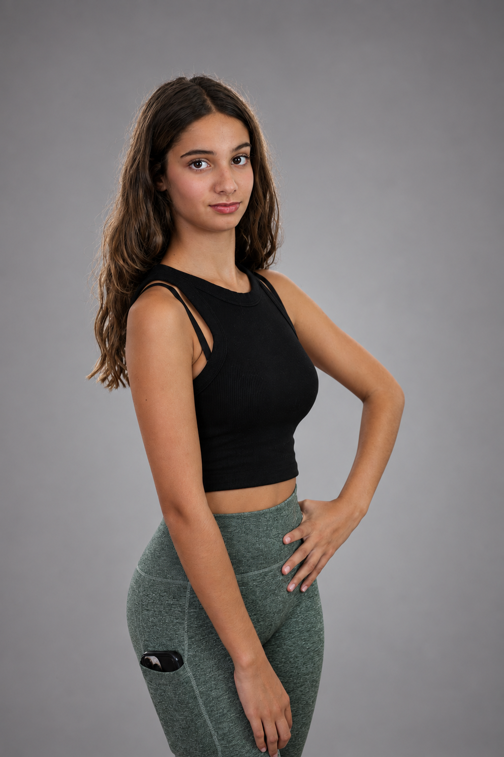 Leggings Deportivos Verde Claro con Bolsillo para el Móvil - Imagen 3